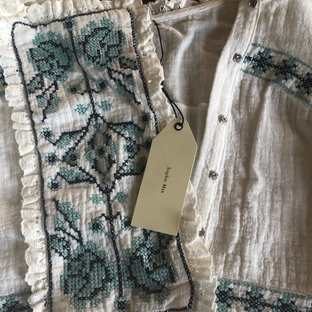 Sophie Max Studio Bell Sleeve Embroidered Dress - Picture 3 of 7